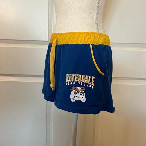 Hot Topic Riverdale Varsity Girls Cheer Soft Shorts Blue & Yellow - Picture 12 of 15